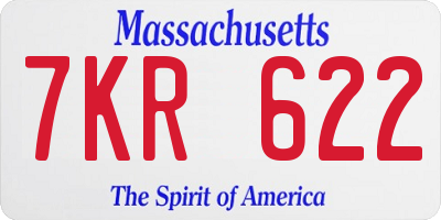 MA license plate 7KR622