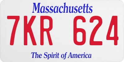 MA license plate 7KR624