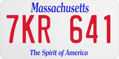 MA license plate 7KR641
