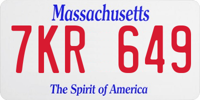 MA license plate 7KR649
