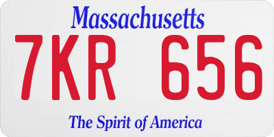 MA license plate 7KR656