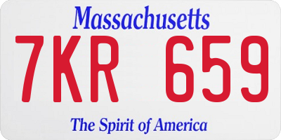 MA license plate 7KR659