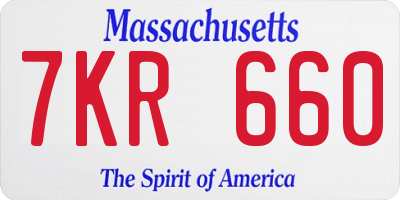 MA license plate 7KR660