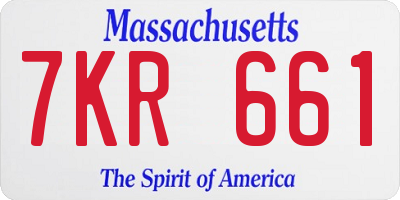 MA license plate 7KR661