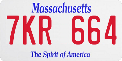 MA license plate 7KR664