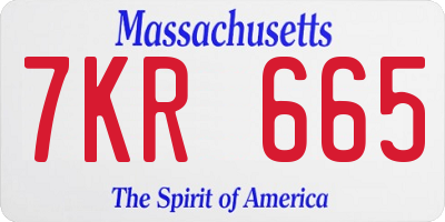 MA license plate 7KR665
