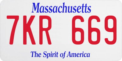 MA license plate 7KR669
