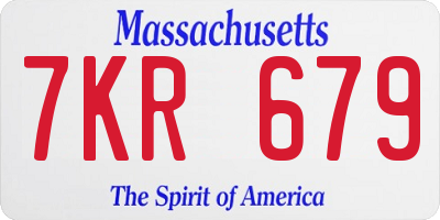 MA license plate 7KR679