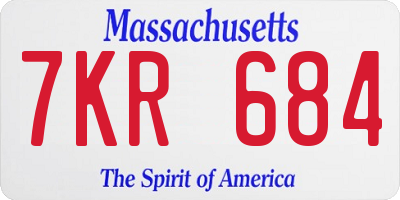 MA license plate 7KR684