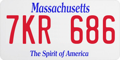 MA license plate 7KR686