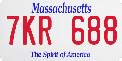 MA license plate 7KR688