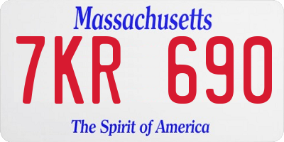 MA license plate 7KR690