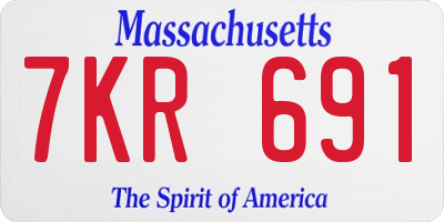 MA license plate 7KR691