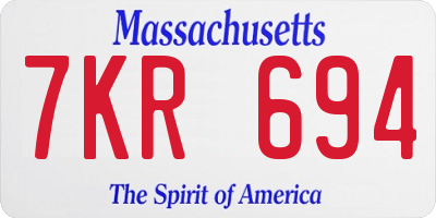 MA license plate 7KR694