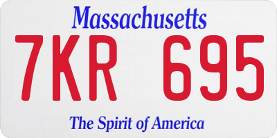 MA license plate 7KR695