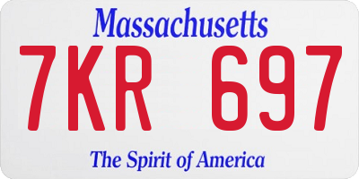 MA license plate 7KR697