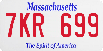 MA license plate 7KR699