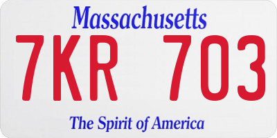 MA license plate 7KR703