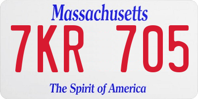 MA license plate 7KR705