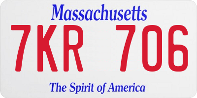 MA license plate 7KR706