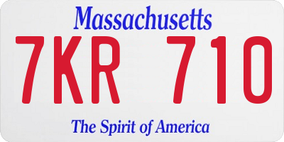 MA license plate 7KR710