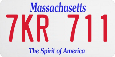MA license plate 7KR711