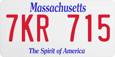MA license plate 7KR715