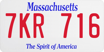 MA license plate 7KR716