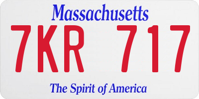 MA license plate 7KR717