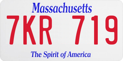 MA license plate 7KR719
