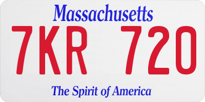 MA license plate 7KR720