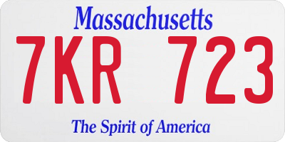 MA license plate 7KR723