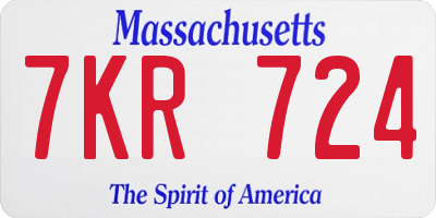 MA license plate 7KR724