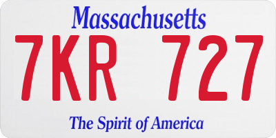 MA license plate 7KR727
