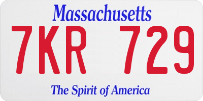 MA license plate 7KR729