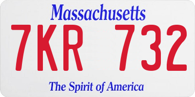 MA license plate 7KR732