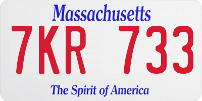 MA license plate 7KR733