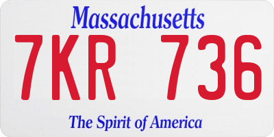 MA license plate 7KR736
