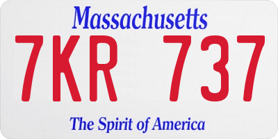 MA license plate 7KR737