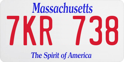MA license plate 7KR738