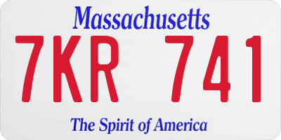 MA license plate 7KR741