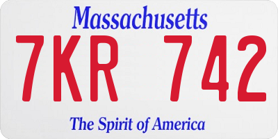 MA license plate 7KR742