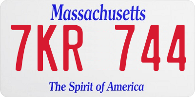 MA license plate 7KR744