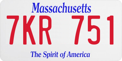 MA license plate 7KR751