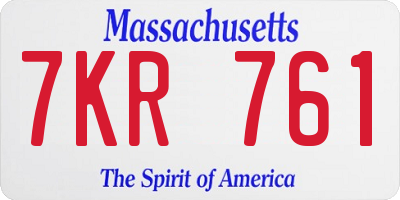 MA license plate 7KR761