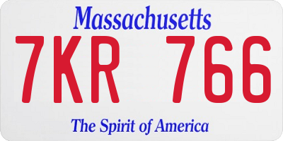 MA license plate 7KR766