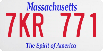 MA license plate 7KR771