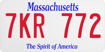 MA license plate 7KR772