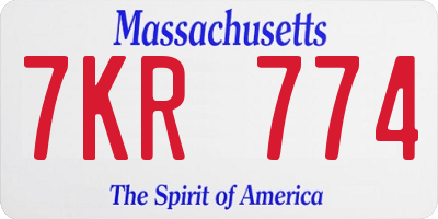 MA license plate 7KR774