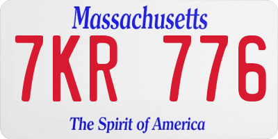 MA license plate 7KR776